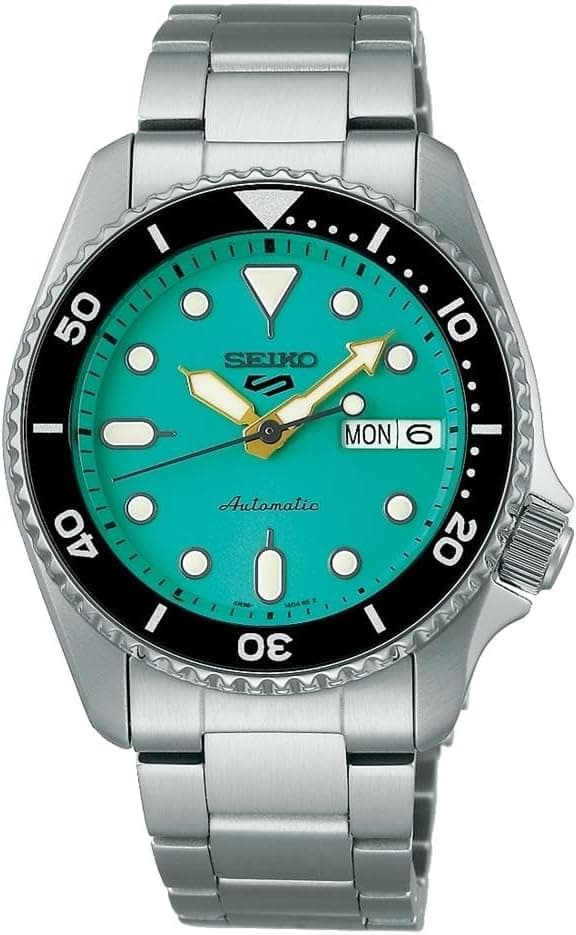 SEIKO 5 Sports SKX “Midi” Reissue Teal Dial Steel Bracelet 38mm Watch SRPK33K1 - 1