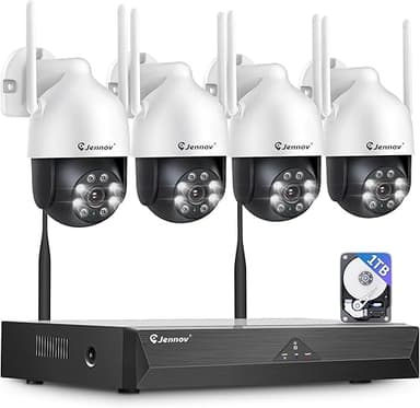 Jennov 【5MP+360°PTZ】 Kit Caméra de Surveillance WiFi Exté…
