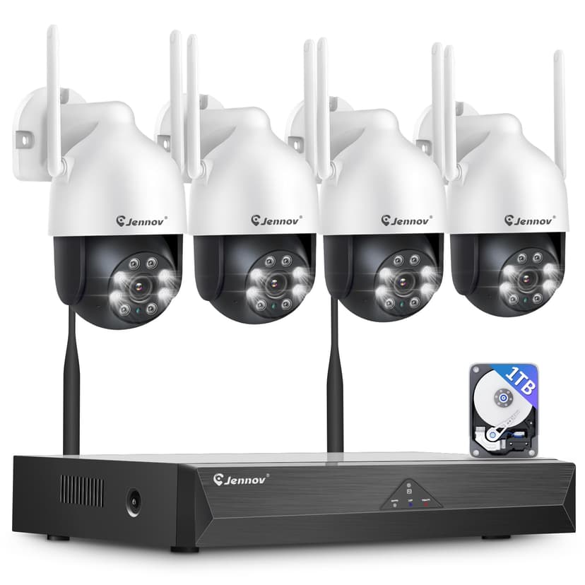 Jennov 【5MP+360°PTZ】 Kit Caméra de Surveillance WiFi Exté… - 1
