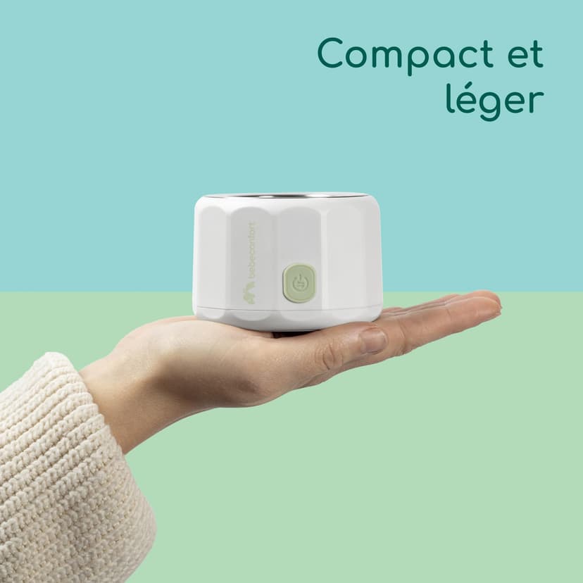 Bebeconfort Chauffe-biberon digital nomade, Chauffe-biberon portable pour bébé, Compact L6,5 x l6,5 x h8 cm, Poids léger (280 g), Écran digital, Batterie durable, Contrôle de la température - 3