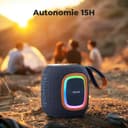 RIENOK Bluetooth Speaker Wireless Portable Waterproof Speaker with Lights FM Radio 15-Hour Playtime Bluetooth 5.3 TF Card USB Playback Mini for Home Garden Party Camping Travel - 5