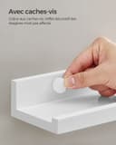 SONGMICS Wall Shelf 3 Set Floating Shelves Ledge for Picture Frames and Books, 38 x 10 cm, MDF White LWS38WT - 7