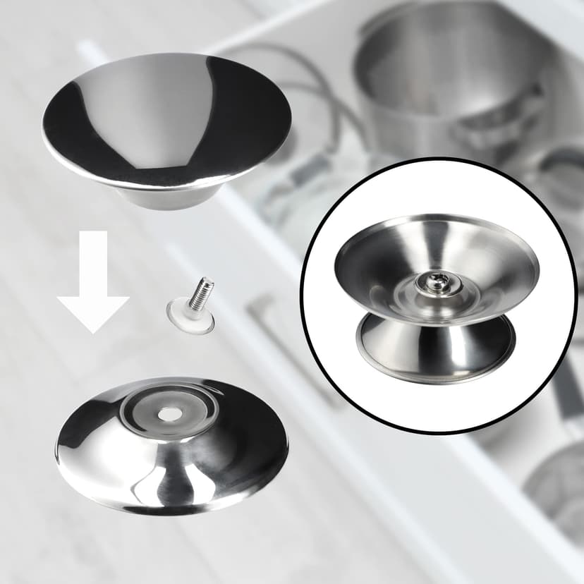 KADAX Lot de couvercles de casserole universels en verre avec poignée, résistants à la chaleur, différentes tailles, couvercle en verre pour casserole, poêle (20+24+26+28 cm, poignée argentée) K8380 - 5