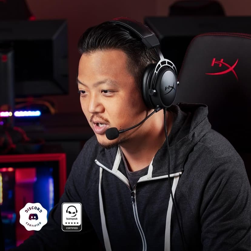 HyperX Casque de jeu Cloud Alpha S pour PC et PS4, son surround 7.1, basses réglables, haut-parleurs à deux pièces, mixeur de discussion, microphone antibruit de fond, noir - 2
