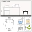 Lechuza Self Watering Plant Pot CLASSICO 43 LS Garden Flower Indoor and Outdoor Plastic Planter with Drainage Hole D43 H40 cm Charcoal Metallic - 7