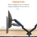 Amazon Basics Support à deux bras réglables à ressort à gaz pour écrans, peut accueillir des écrans allant jusqu’à 27" (68.6 cm), Noir - 5