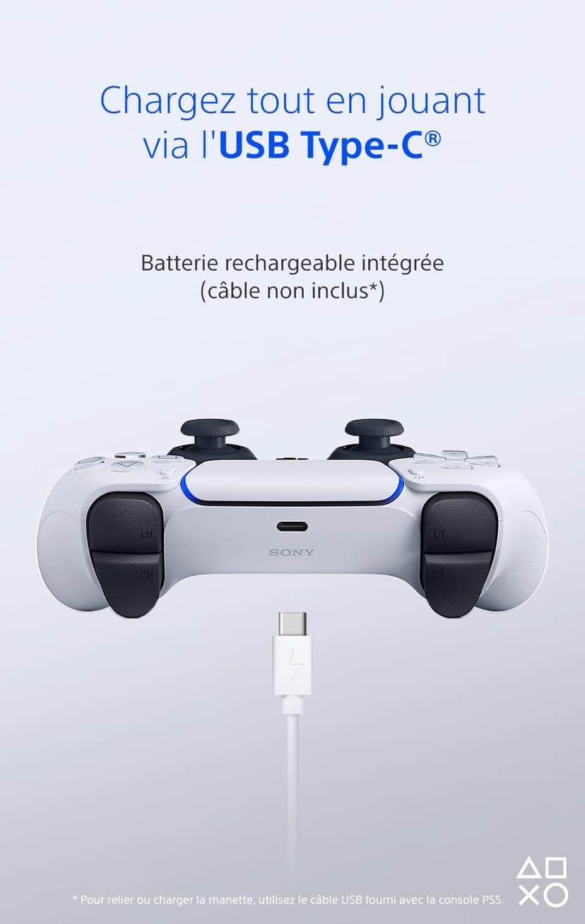 Playstation Sony, Manette 5 Officielle DualSense, Sans Fil, avec Retour Haptique & Gâchettes Adaptatives, Micro Intégré, Batterie Rechargeable, Compatible PS5/PC, Couleur : Bicolore - 5