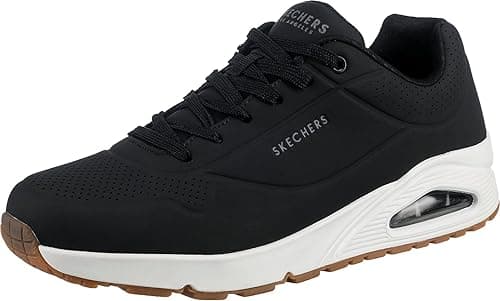 Skechers Men's Uno Stand on Air Sneaker, Dark Black Durabuck Trim, 8 UK