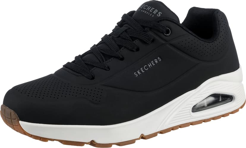 Skechers Men's Uno Stand on Air Sneaker, Dark Black Durabuck Trim, 8 UK - 1