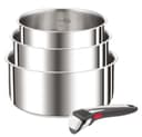Tefal Ingenio Set of 4 Pieces, 16/18/20 cm Pans + 1 Removable Handle, Induction, Stainless Steel, Stackable, Space Saving, Made in China, Preference On L898S334 - 1