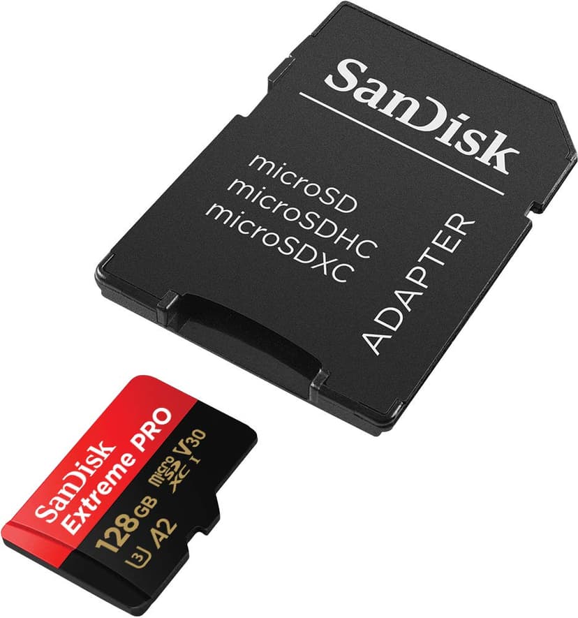 SanDisk 128GB Extreme PRO microSDXC card + SD adapter + RescuePro Deluxe, up to 200 MB/s, with A2 App Performance, for smartphones, action cameras or drones UHS-I Class 10 U3 V30 - 4