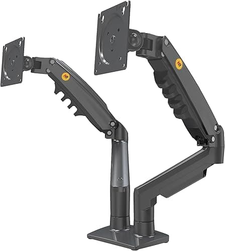 Desktop support for 2 LCD LED PC screens 17 "- 27" adjustment in Several Axes, Swivel, gas spring up to 2x9 kg