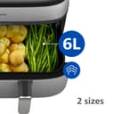 Philips Steam Airfryer 5000 Series Dual Basket - Airfryer & Steamer, 9 Litre, RapidAir Plus, 19 Cooking Functions, 90% Less Fat, 2 Baskets, Steam Cleaning, Silver (NA555/00) - 5