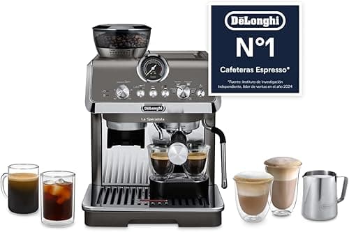 De'Longhi La Specialista Arte Evo EC9255.T Espresso Machine with Grinder, Cold Brew Function, 8 Grind Levels, 15 Bar, 3 Temperatures, Milk Frothing Nozzle, Titanium with Barista Kit