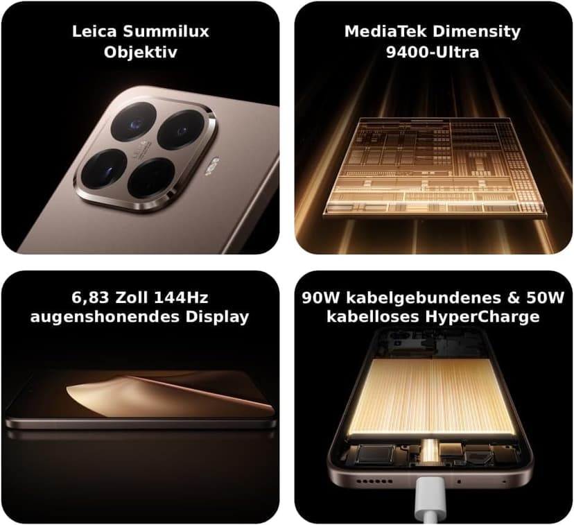 XIAOMI 15T Pro, Smartphone 12 + 512 GB, 6.83 Inch 144 Hz Eye-Friendly Display, MediaTek Dimensity 9400+, 50MP Leica 5X Pro Telephoto Lens, 5500 mAh, Titanium - 2