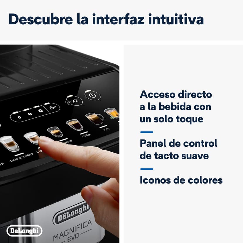 De'Longhi Magnifica Evo ECAM 292.81.B coffee machine with LatteCrema milk system, 7 direct selection buttons for cappuccino, espresso and other coffee specialties, 2-cup function, black - 6
