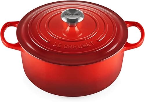 Le Creuset Signature Enamelled Cast Iron Round Casserole Dish With Lid, 26 cm, 3.3 Litre, Cerise, 21177260602430