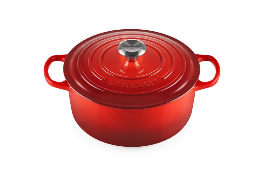 Le Creuset Signature Enamelled Cast Iron Round Casserole Dish With Lid, 26 cm, 3.3 Litre, Cerise, 21177260602430