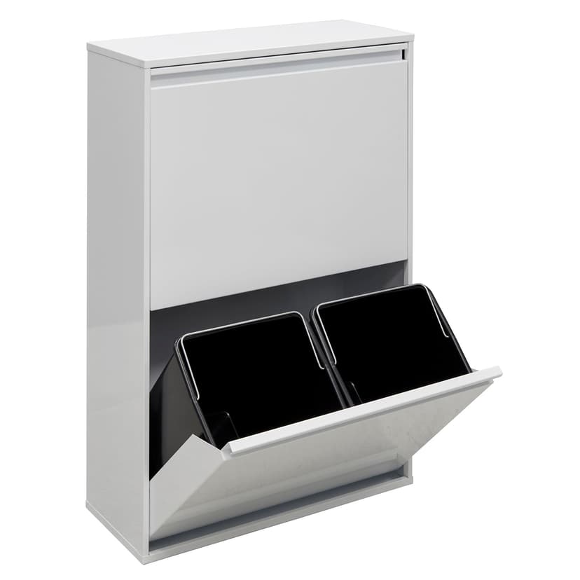 ARREGUI Basic CR601-B2 Poubelle de Recyclage Cuisine 4 Bacs | 23+11+17+17 L (68 L) | Poubelle de Tri Sélectif 4 Rangements | Meuble Poubelle en Acier 4 Seaux | avec Seau de 23L pour Emballages | blanc - 8