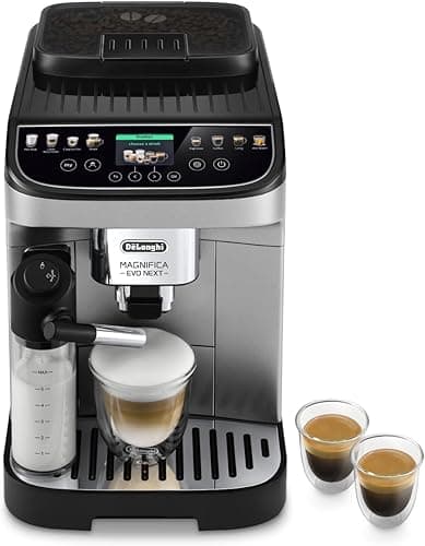 De'Longhi Magnifica Evo Next ECAM312.80.SB, Automatic Coffee Machine With Automatic Milk Frother, Bean for Cup- Coffee and Cappuccino Machine with Intuitive Touch Screen, Silver/Black