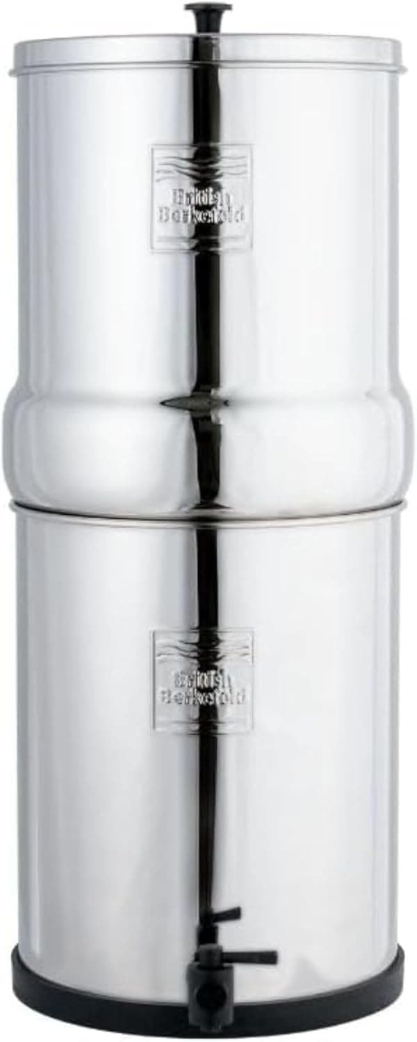 British Berkefeld Système De Filtration D'eau Par Gravité 8,5L En Acier Inoxydable | Incl. 2 cartouches Ultra Sterasyl | Une eau propre et délicieuse |Pas d'électricité ni de plomberie - 1
