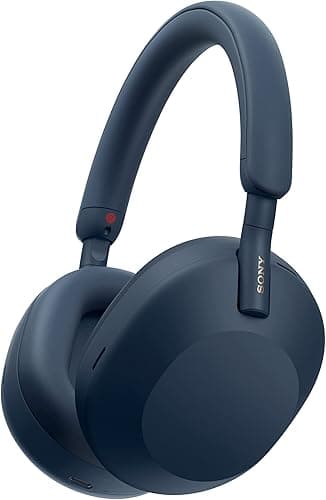 Sony WH-1000XM5 Hard Case Premium Noise Cancelling Wireless Over-Ear Headphones, Bluetooth, Clear Call Quality, Hi-Res Audio, Up to 30hr Battery Life, Includes Hard Case, iOS & Android - Midnight Blue