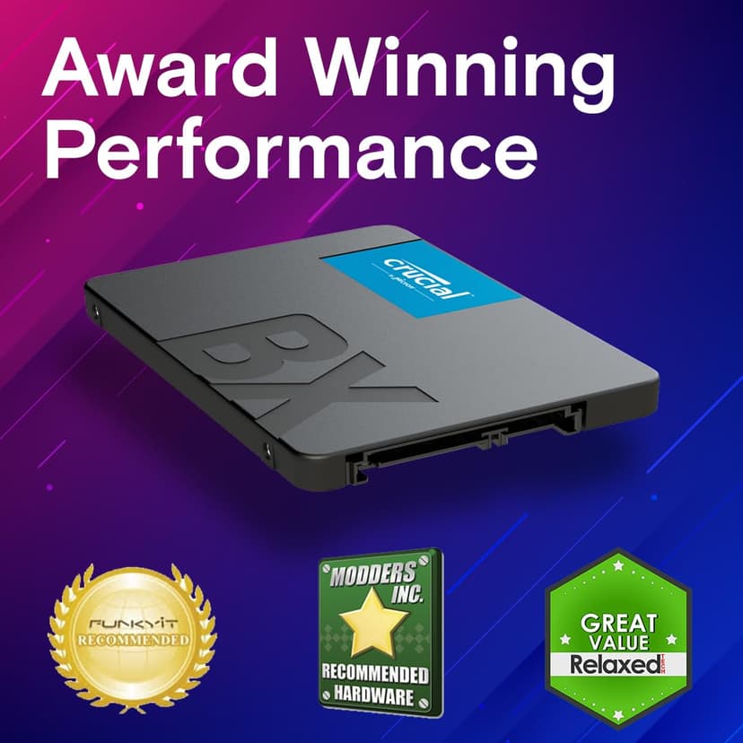 Crucial BX500 SATA SSD 2TB, 2.5", Up to 540MB/s, Laptop and Desktop (PC) Compatible, 3D NAND, Dynamic Write Acceleration, Internal Solid State Drive - CT2000BX500SSD101 - 5