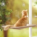 YIQI Window Mounted Cat Hammock for Cat Perch, Hanging Pet Bed with Suction Cup Comfortable, Durable, Solid, Storage Space (55x32cm) - 1