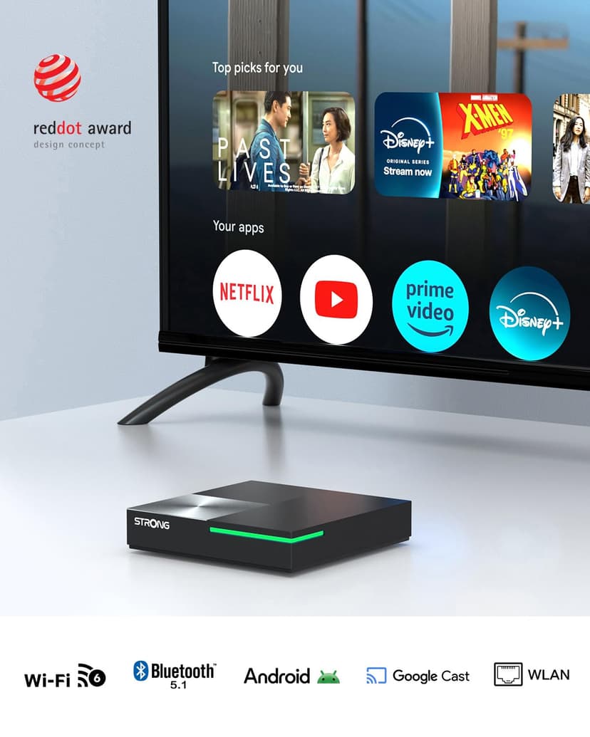 STRONG Leap-S3 Pro Box Streaming Google TV 4K UHD avec Port Ethernet, Android 12, 4GB RAM + 32GB Stockage, Wi-FI 6, Chromecast Intégré, Assistant Google Vocal, Dolby Atmos & Dolby Vision - 2
