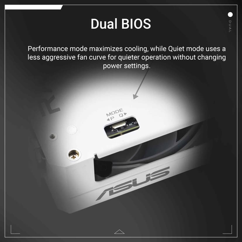 ASUS Dual Radeon RX 9060 XT 16GB GDDR6 White Edition (PCIe 5.0, 16gB GDDR6, HDMI 2.1b, DisplayPort 2.1a, 2.5-slot design, Axial-tech fan design, 0dB technology, and more) - 5