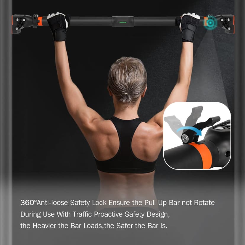 Barre de Traction, Barre de Traction sans Fixation, Barre de Tractions Porte,Installation sans Vis, Chargeable Jusqu'à 200 kg, Convient pour Une Largeur de Porte 72 cm-110 cm - 4