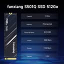 fanxiang NVMe M.2 2280 SSD 500GB, Up to 3200MB/s, PCIe Gen3 x4, Compatible with Windows/Mac OS - S501Q - 5
