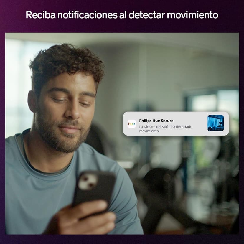 Philips Hue Caméra de surveillance Secure, Résolution vidéo 2k, Notifications, Audio bidirectionnel, Intégration avec les lampes Hue, Caméra extérieure compacte avec support élégant, Noire - 6