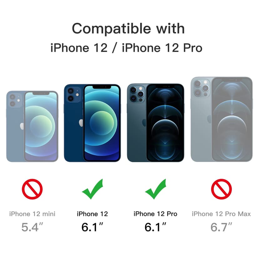 JETech Magnetic Case for iPhone 12/12 Pro 6.1-Inch Compatible with MagSafe, Translucent Matte Back Slim Shockproof Phone Cover (Storm Blue) - 2