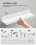 SONGMICS Wall Shelf 3 Set Floating Shelves Ledge for Picture Frames and Books, 38 x 10 cm, MDF White LWS38WT - 9