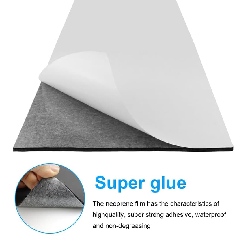 Self Adhesive Foam Roll, 300mm(W) x 1.5mm(T) x 3m(L) Foam Sheets, DIY Multifunction Neoprene Rubber Sheets Pads for Furniture Protection, Non-Slip, Sound Insulation, Shock Absorption (Black) - 3