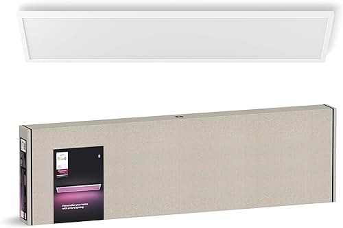 Philips Hue Surimu White and Colour Ambiance Smart Lighting Rectangle Panel Light, 120 x30 cm, with Bluetooth, Works with Alexa, Google Assistant and Apple Homekit, new Generation