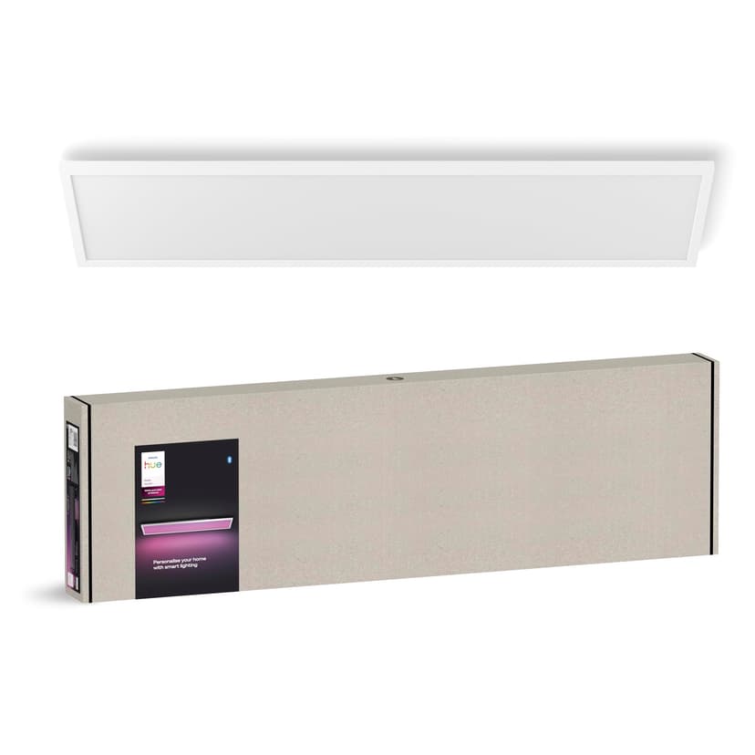 Philips Hue Surimu White and Colour Ambiance Smart Lighting Rectangle Panel Light, 120 x30 cm, with Bluetooth, Works with Alexa, Google Assistant and Apple Homekit, new Generation - 1