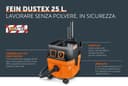 FEIN Dustex 35 MX AC 92032060000 Wet Vacuum Cleaner/Dry Vacuum Cleaner with Integrated Socket, 7.5 m Power Cable, 4 m Suction Hose and 35 Litre Container | 1380 W, 254 mbar - 6