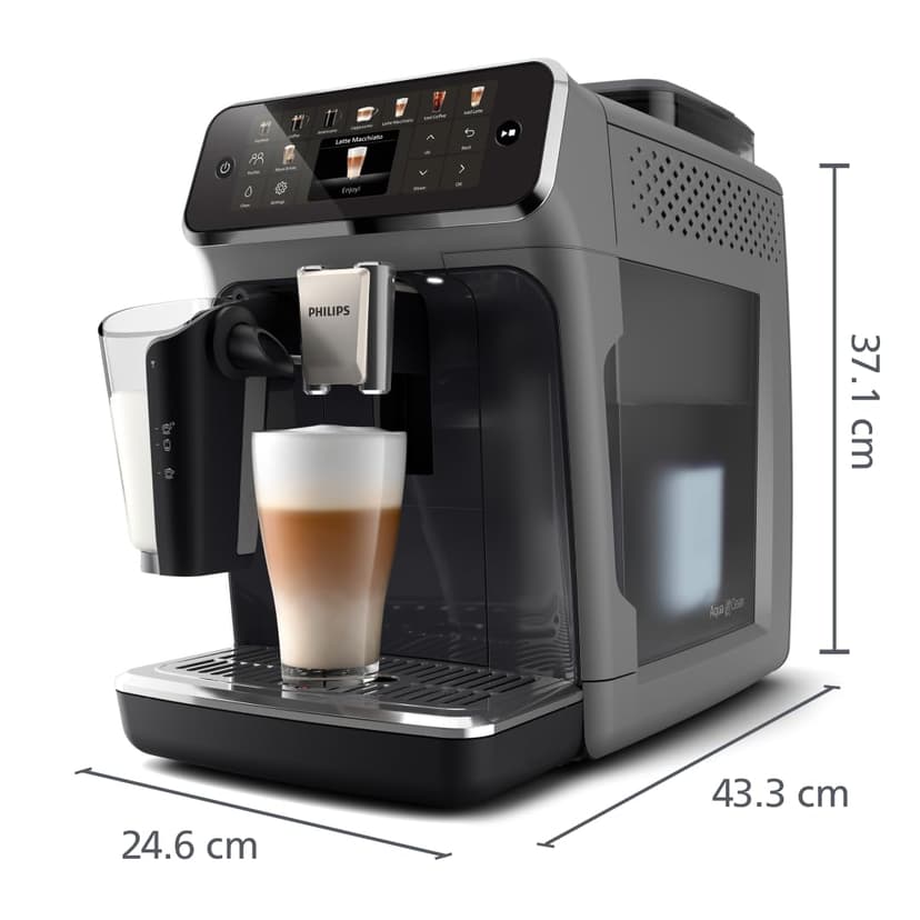 Philips 5500 Series Fully Automatic Espresso Machine – 20 Hot & Iced Coffees, Quick-to-Clean LatteGo Milk System, 40% quieter with SilentBrew, Less waiting with QuickStart, Grey(EP5544/50) - 8