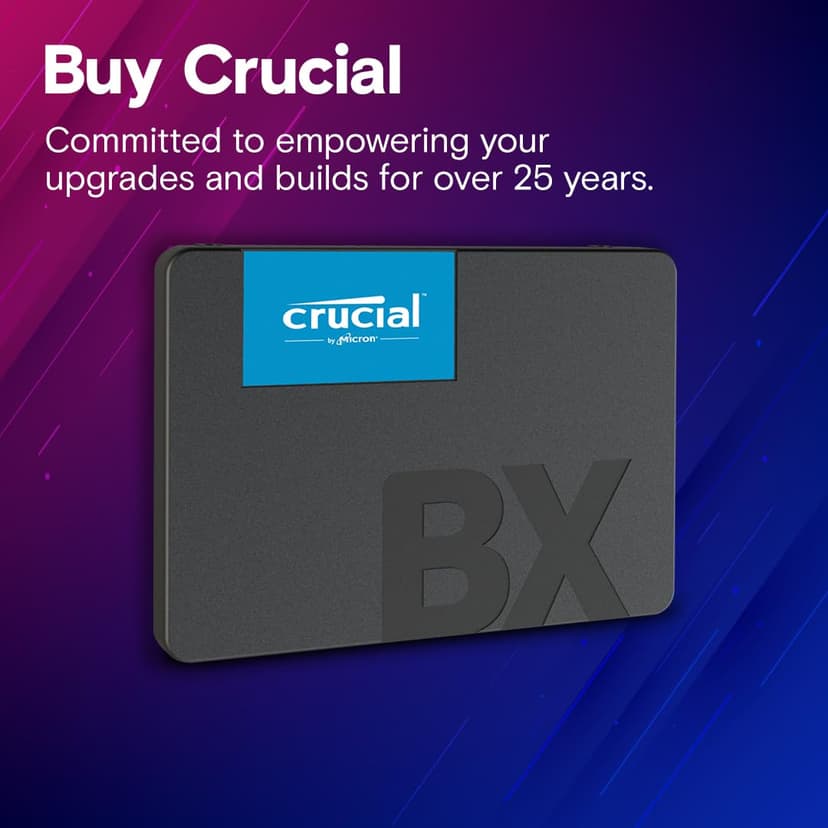 Crucial BX500 SATA SSD 2TB, 2.5", Up to 540MB/s, Laptop and Desktop (PC) Compatible, 3D NAND, Dynamic Write Acceleration, Internal Solid State Drive - CT2000BX500SSD101 - 6
