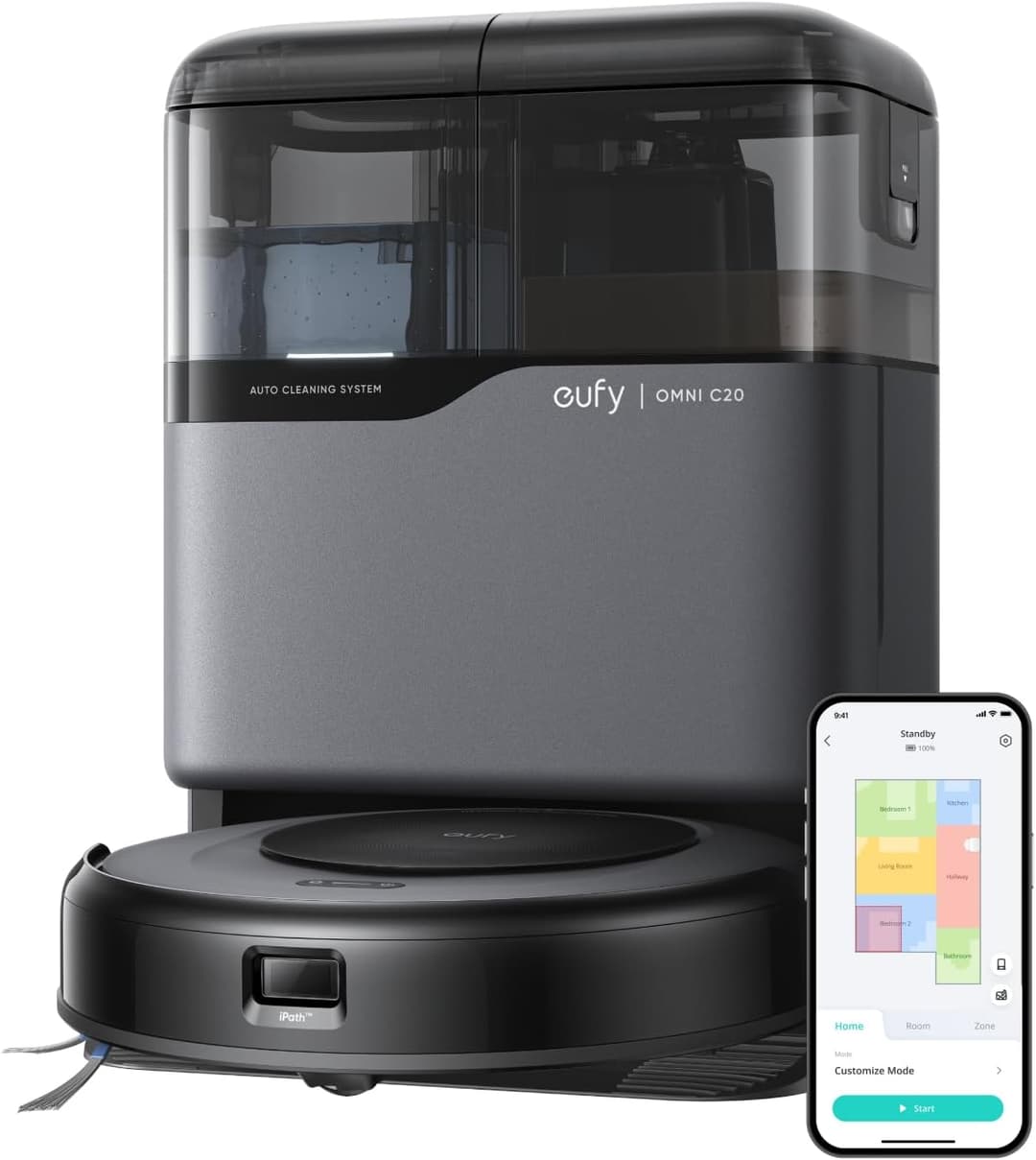 eufy E20 Omni Saugroboter mit Wischfunktion & Absaugstation, All-in-One Station
