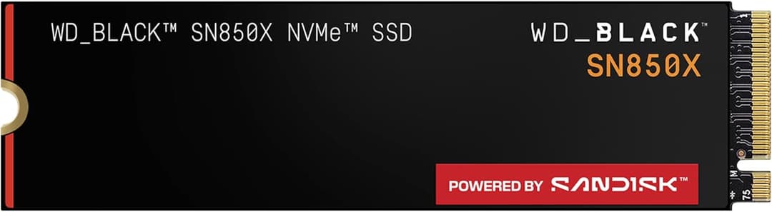 WD_BLACK SN850X NVMe SSD 1TB (up to 7,300MB/s read speed, up to 6,300MB/s write speed, M.2 2280, PCIe Gen4, Gaming Expansion storage, High Performance Internal solid state drive) POWERED BY SANDISK
