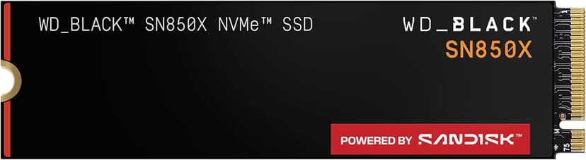 WD_BLACK SN850X NVMe SSD 1TB (up to 7,300MB/s read speed, up to 6,300MB/s write speed, M.2 2280, PCIe Gen4, Gaming Expansion storage, High Performance Internal solid state drive) POWERED BY SANDISK - 1