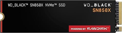 WD_BLACK SN850X NVMe SSD 1TB (up to 7,300MB/s read speed, up to 6,300MB/s write speed, M.2 2280, PCIe Gen4, Gaming Expansion storage, High Performance Internal solid state drive) POWERED BY SANDISK
