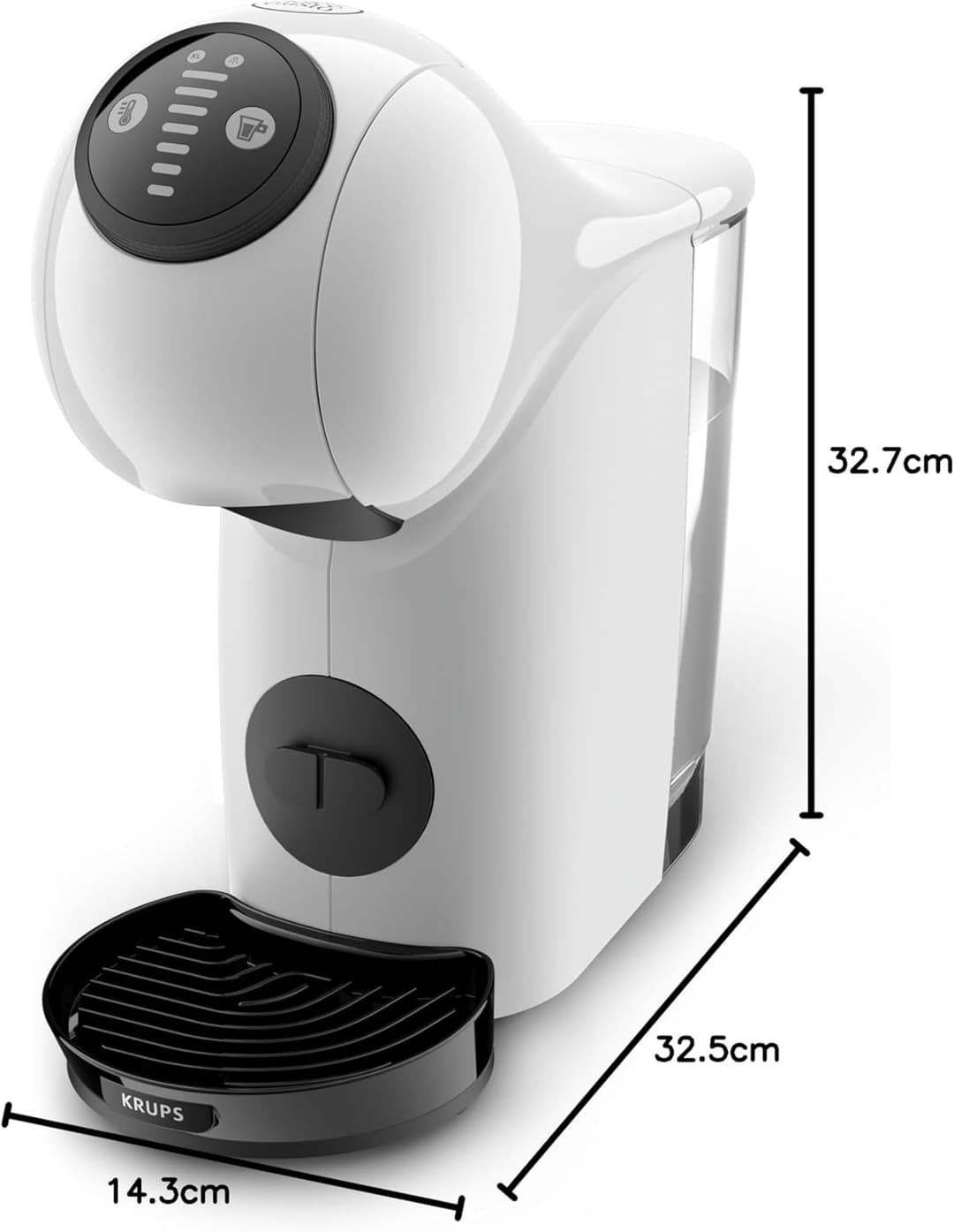 Krups Nescafe Dolce Gusto Genio S, Compact Multi-Drink Capsule Machine, High Pressure, Espresso with Cream in 30 Seconds, Auto Stop, XL Design, White + 3 Packs of Intense Coffee