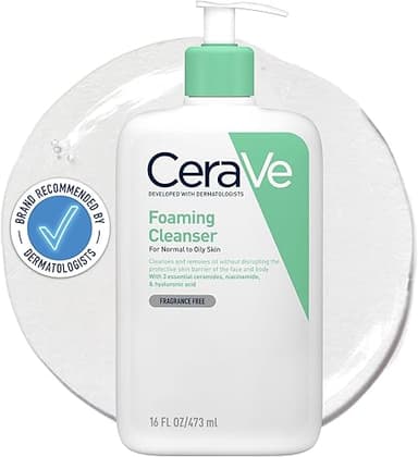 CeraVe Foaming Cleanser for Normal to Oily Skin with Niac…