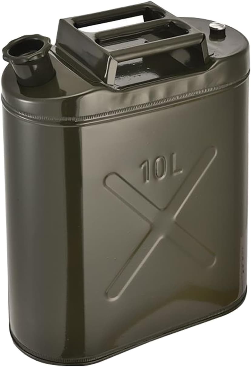 Metal Gas Tank with Flexible Spout,Gasoline Container Can for Self-driving Tours Equipment,Travel and Camping(10L) - 1