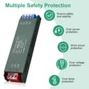 URAQT 24V LED Driver 200W LED Transformer, 220V to 24V Power Transformer, AC 220V to DC 24 Volt 8.33A Compact Ultra-Thin Constant Voltage Low Voltage Transformers for Strip Lights Garden Light - 5