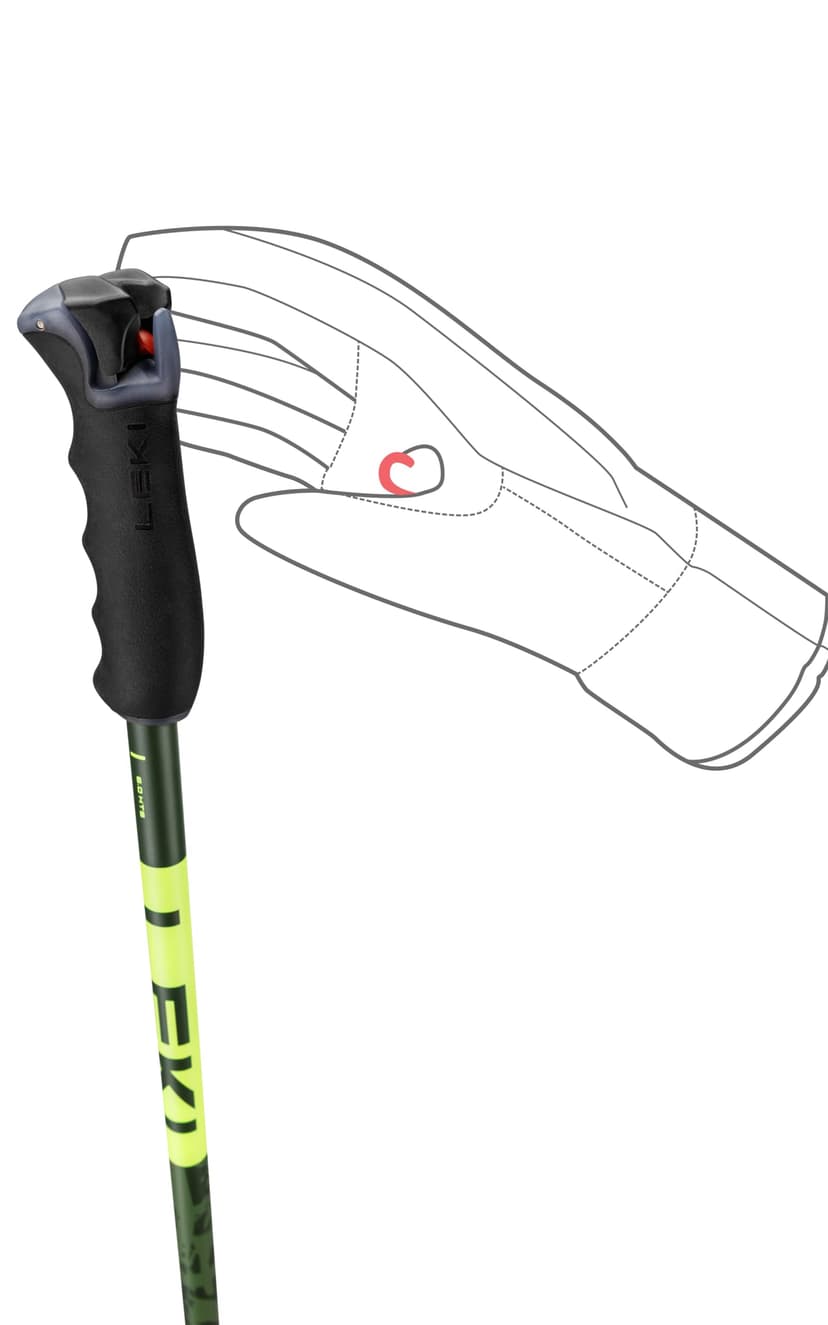 LEKI Detect S Ski Poles 120 cm Olive Green/Dark Olive/Neon Yellow - 5